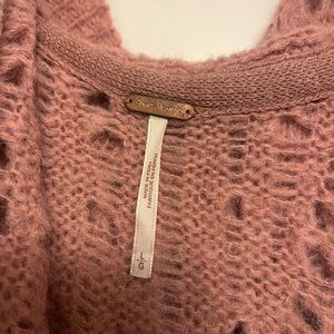 Free people hooded crochet cardigan duster